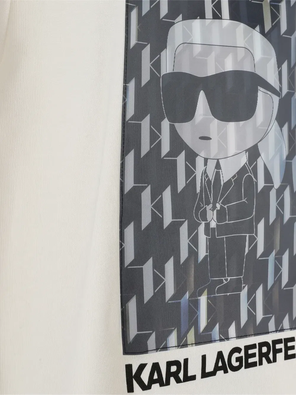Футболка с длинными рукавами и графичным принтом Karl Lagerfeld Kids, бежевый — фото 2