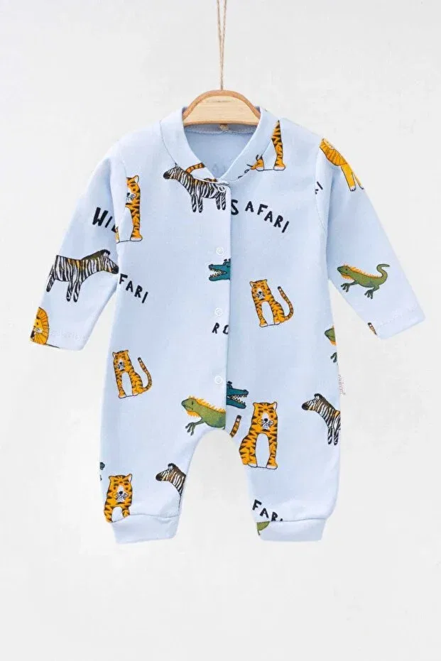 Детский комбинезон-слип с принтом Safari Dinamik Çocuk, Babyblue — фото 2