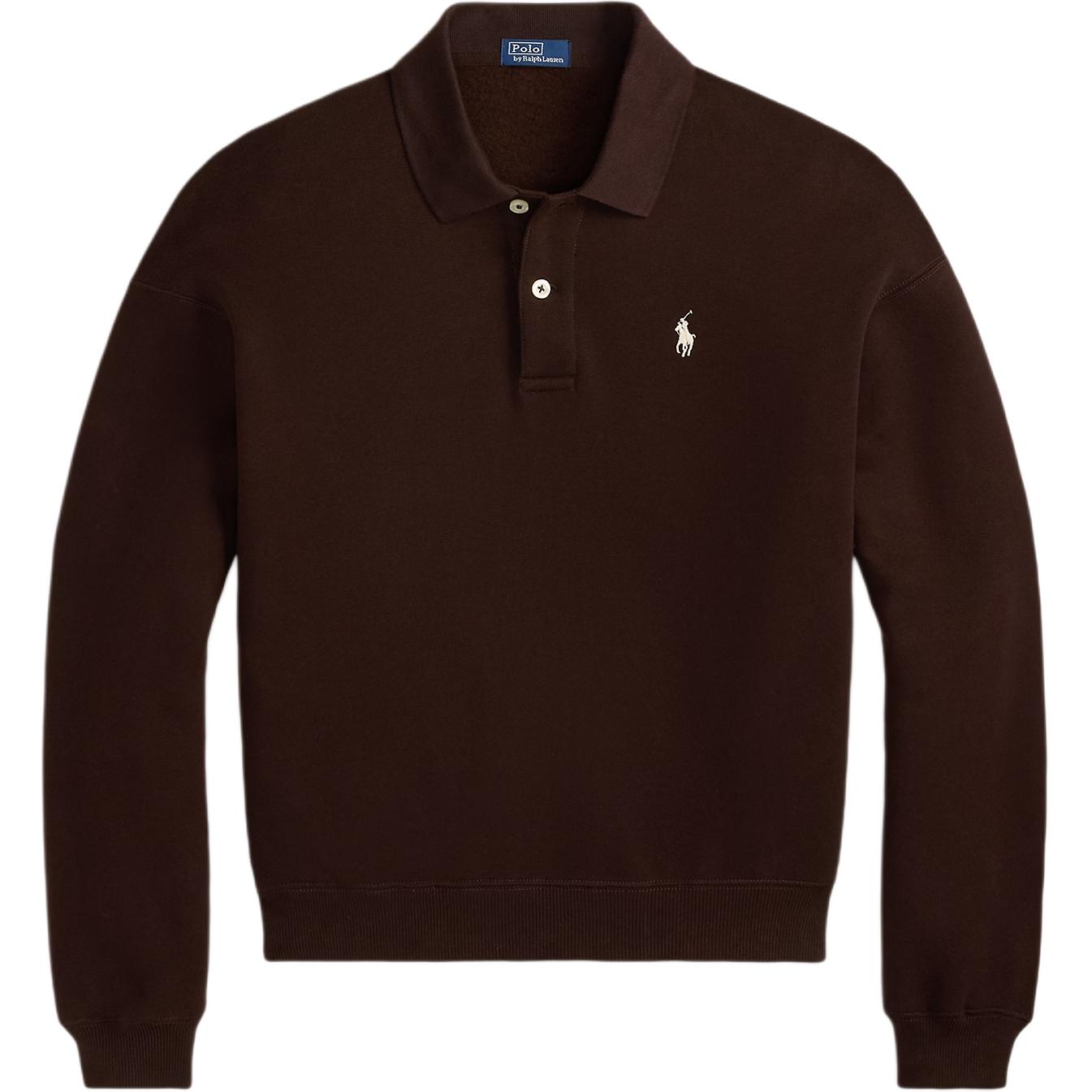 

Поло с воротником из флиса Polo Ralph Lauren, коричневый