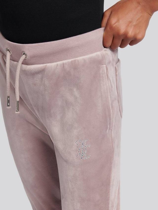 Детские велюровые брюки-джоггеры с пайетками bootcut Juicy Couture, Purple Dove — фото 3