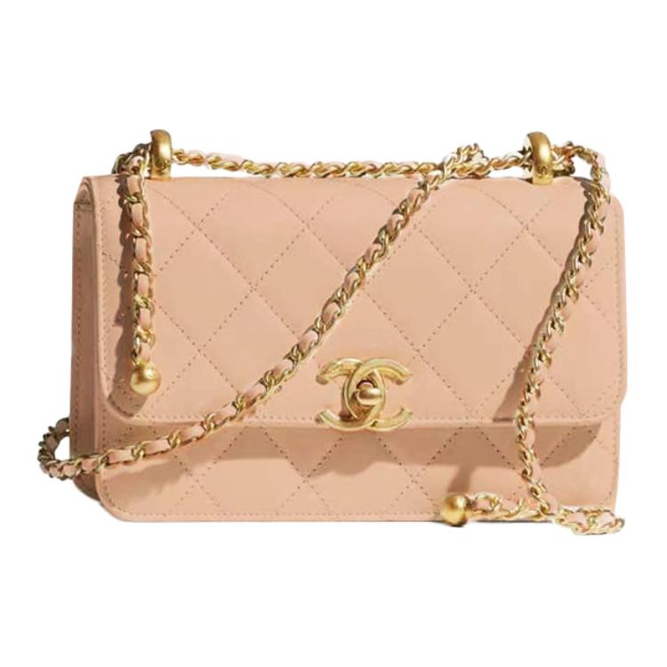 

Мини-кроссбоди для женщин из телячьей кожи и металла, цвет Nude Milk Tea CHANEL, basic set (bag+dust bag)