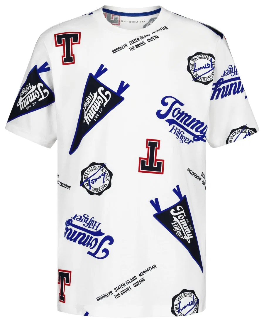 Футболка с коротким рукавом и принтом Collegiate AOP Tommy Hilfiger, Fresh White