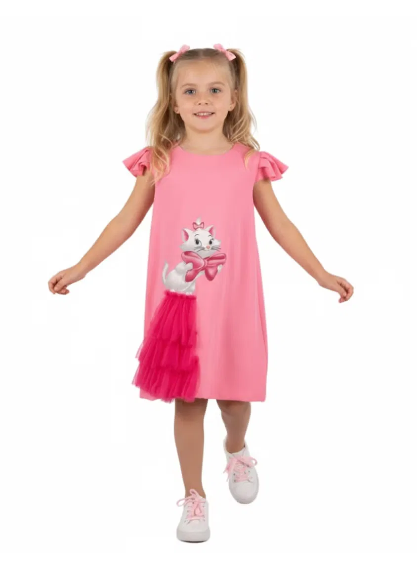 Платье с акцентом из тюля Tulle accent D'Daniela, розовый