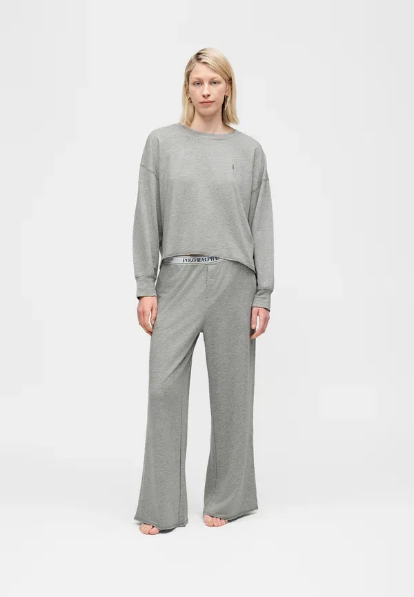 Комплект из джемпера и брюк из махровой ткани Wide leg set Polo Ralph Lauren, Heather Grey, светло-серый