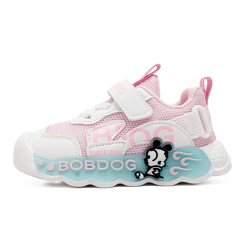 Детские кроссовки для малышей с поддержкой свода стопы, BOBDOG, Light Pink White