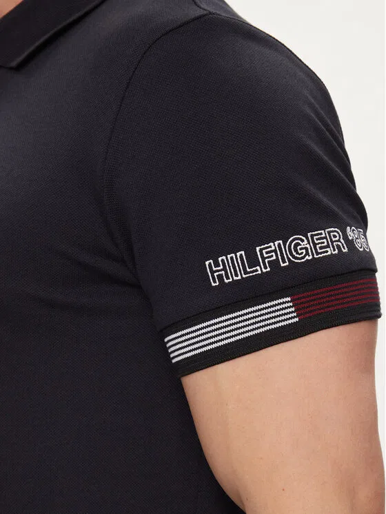 Поло slim fit Flag Tommy Hilfiger, темно-синий — фото 4