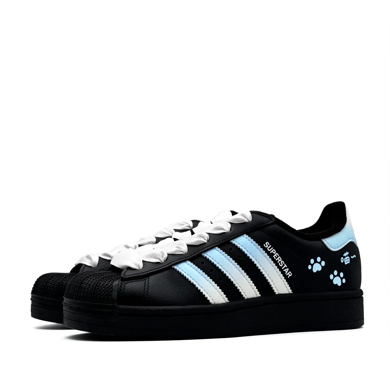 Детские кроссовки для скейтбординга из кожи Adidas Originals Superstar 2, Sky Blue — фото 4