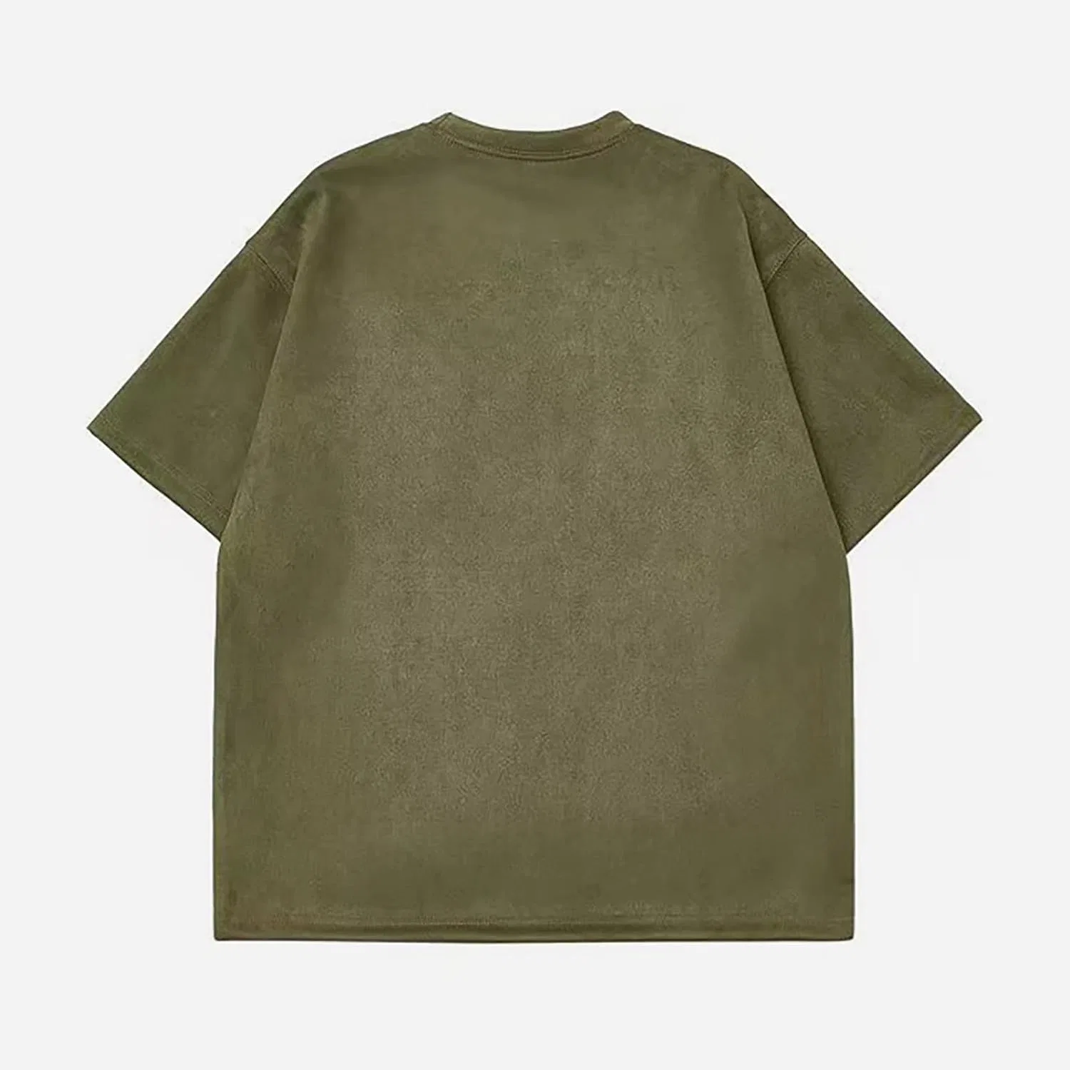 Мужская свободная футболка оверсайз с круглым вырезом, Army Green — фото 2