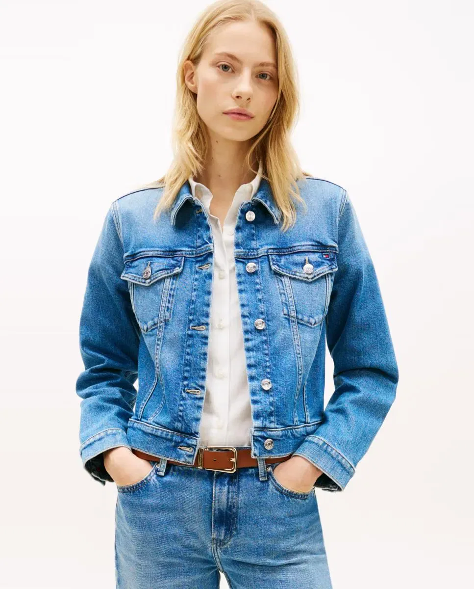 Женская джинсовая куртка с клапанами Tommy Hilfiger, Azul