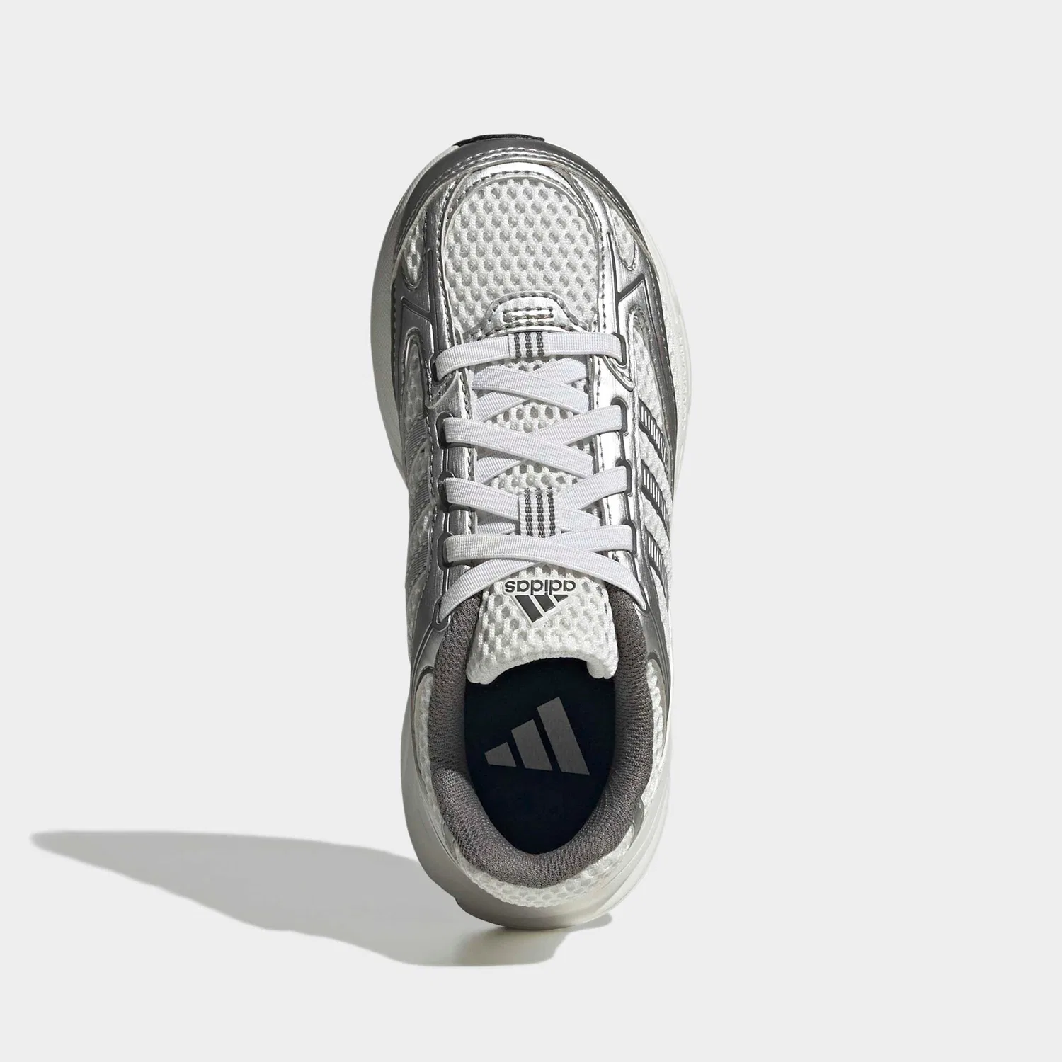 Детские кроссовки с эластичной шнуровкой Adidas Sportswear, Crystal White/Silver Metallic/Grey Four — фото 4