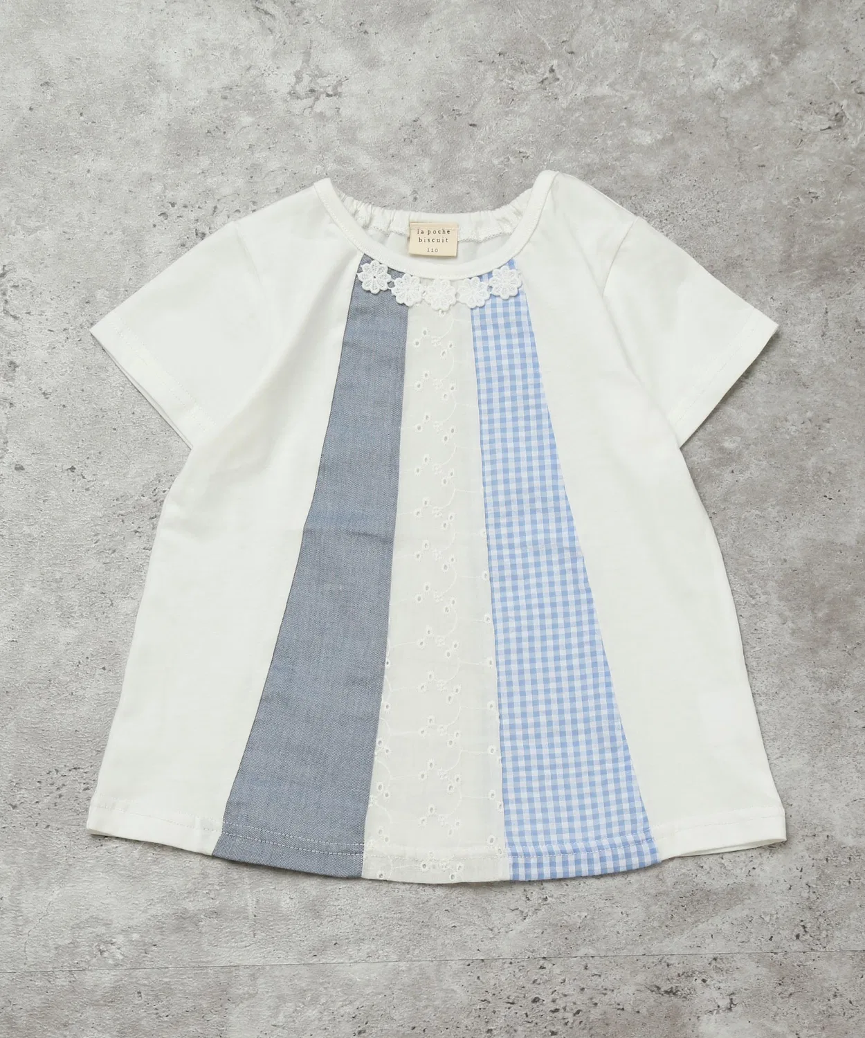 Детская туника с длинным рукавомPatchwork Tunic la poche biscuit, Off White