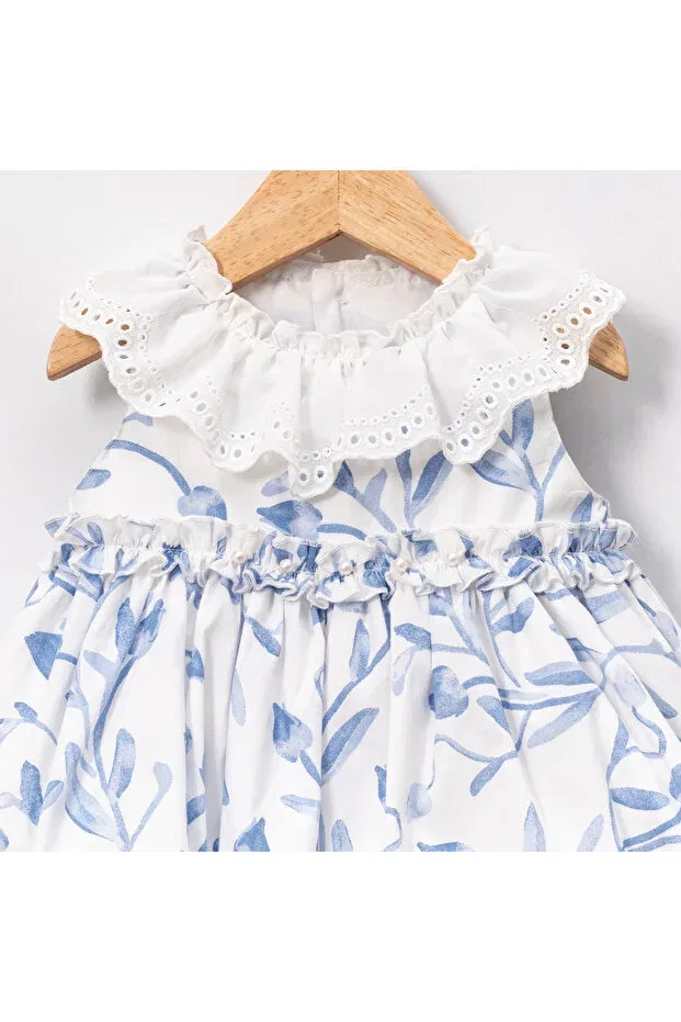 Детский комплект для девочек с цветочным принтом Ma Moi Baby For A Little Smile, Blue — фото 4