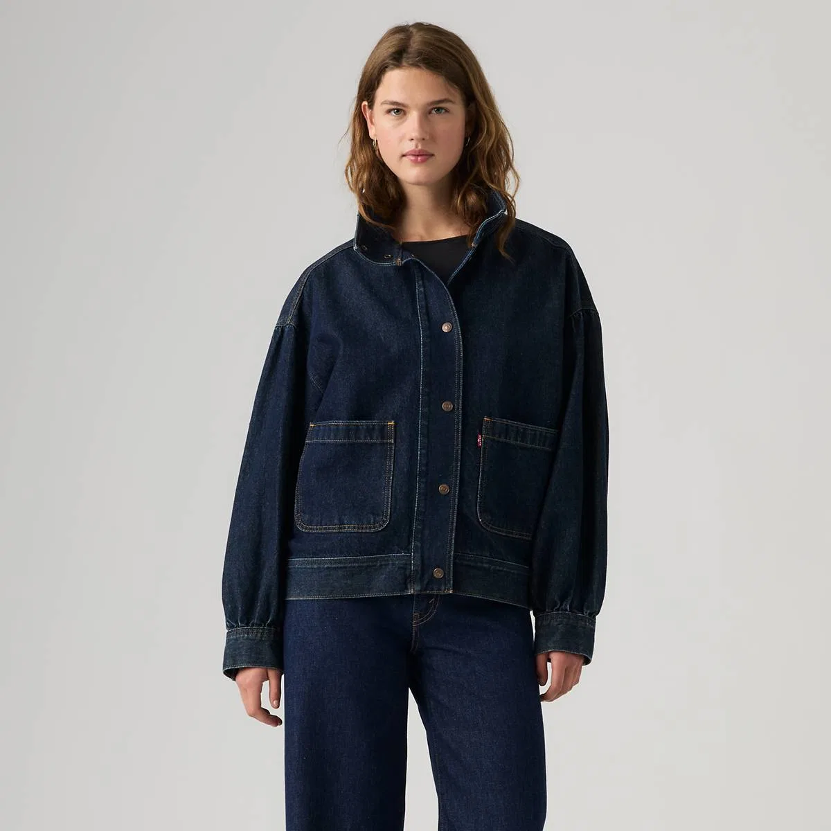 Куртка-Бомбер в стиле дальнобойщика Levi's, Shaded View - Dark Wash — фото 3