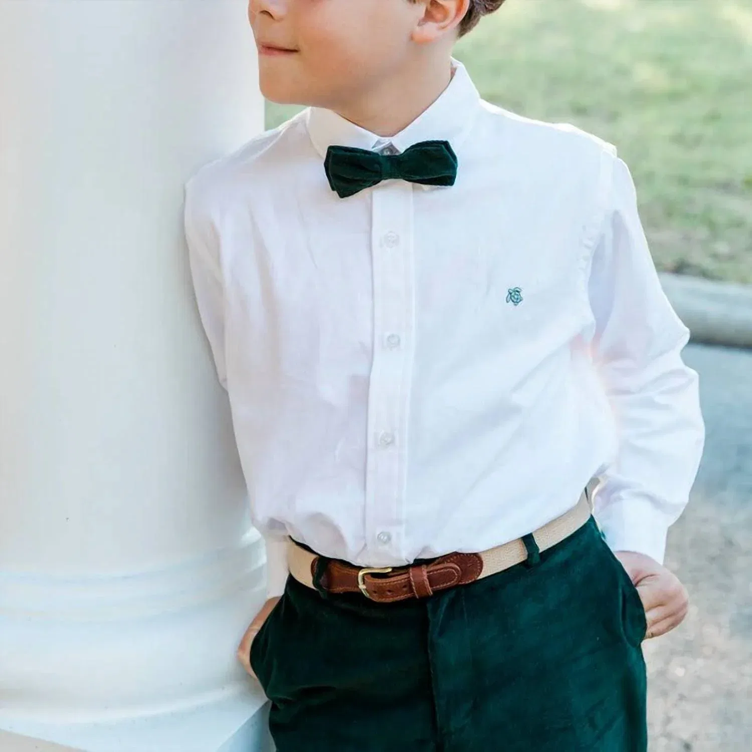 Детская рубашка для мальчиков классическая Oxford Shirt Bailey Boys, White — фото 2