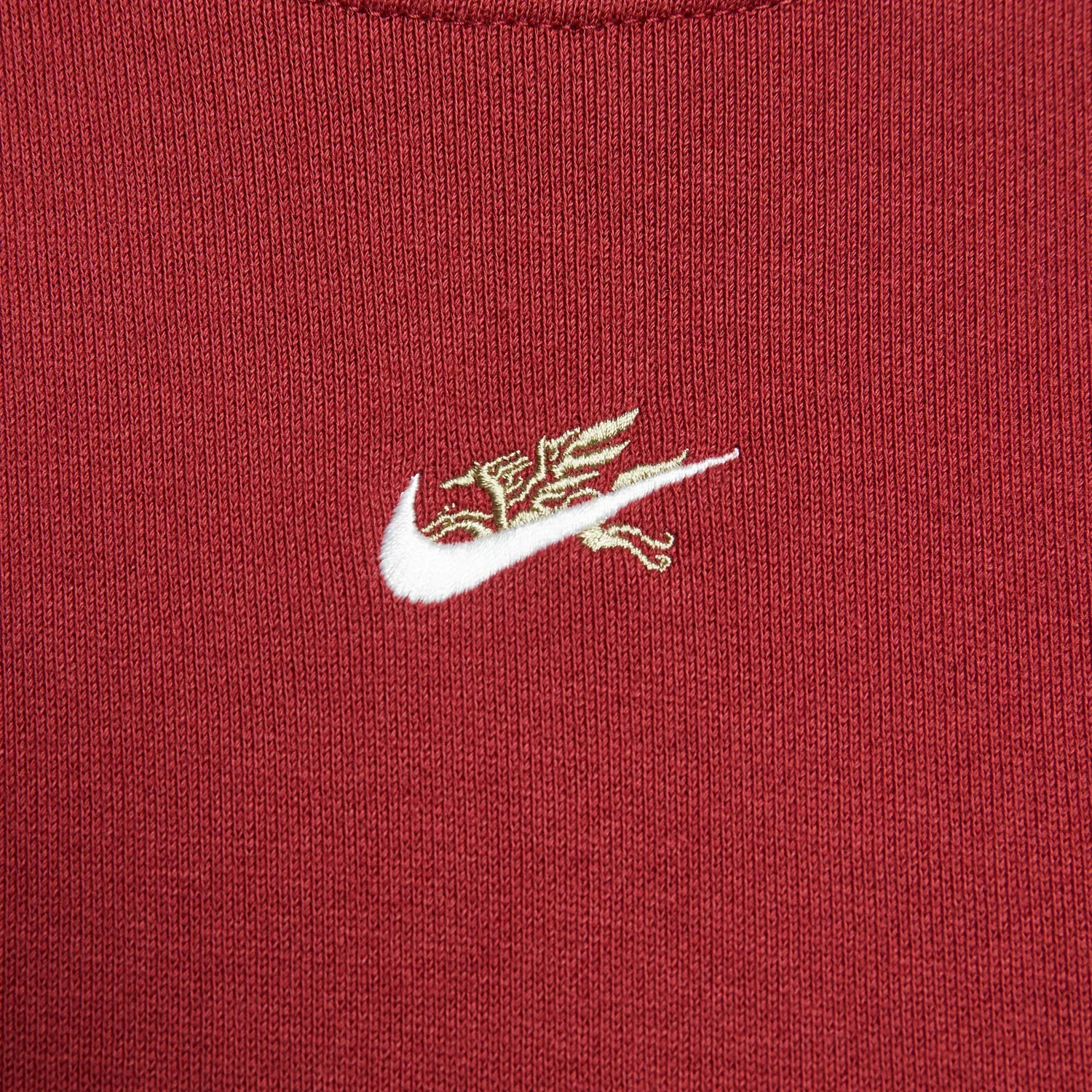 Женская футболка Sportswear Standard Fit Fleece Sweatshirt Asia Sizing 'CNY Red' Nike, красный — фото 4