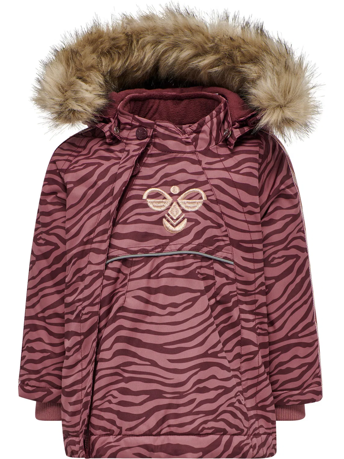 Детская куртка на молнии с капюшоном hmlJESSIE E-Sport Hummel, Rosenholzrot Bordeaux Karminrot — фото 2