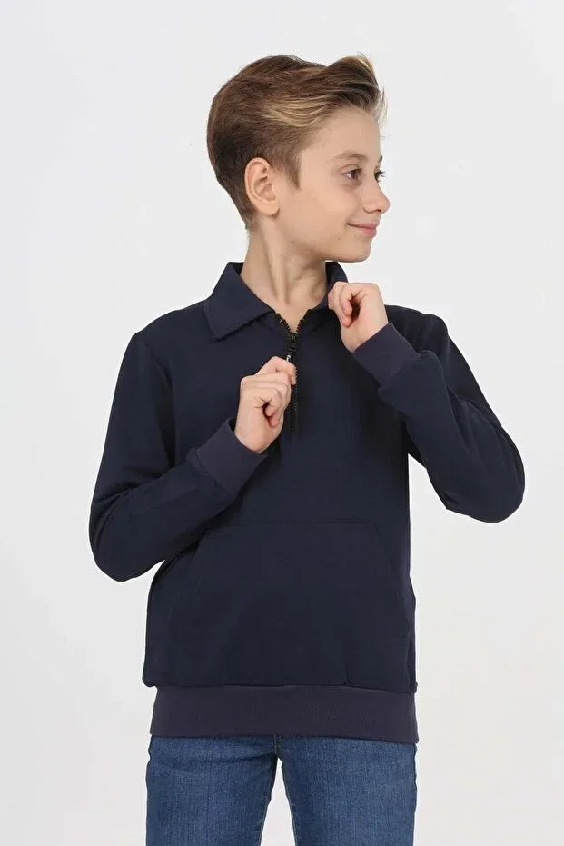 Детское худи для девочек с длинным рукавом Run Life, Navy Blue