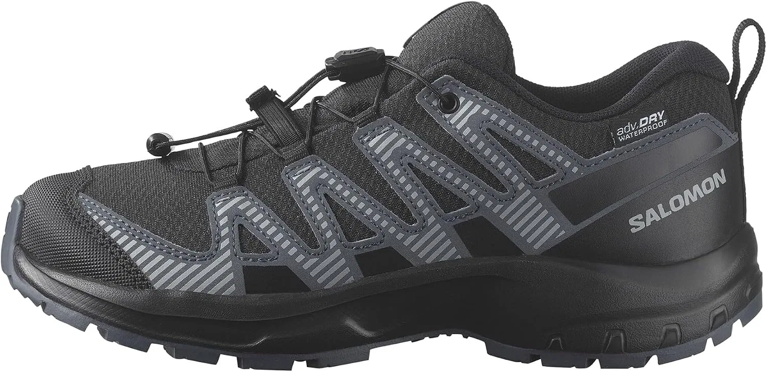 Детские кроссовки для бега по бездорожью XA Pro V8 Mid Waterproof Salomon, Black/Turbulence/Quarry