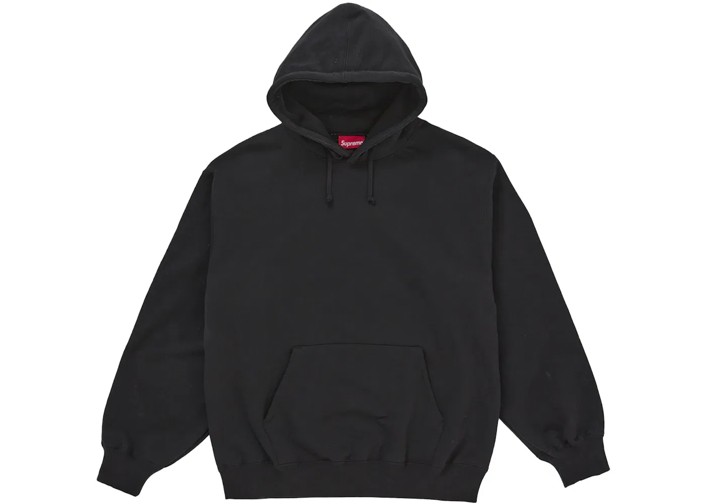 Мужской худи с сатиновой аппликацией Supreme Sweatshirt (FW25), Black