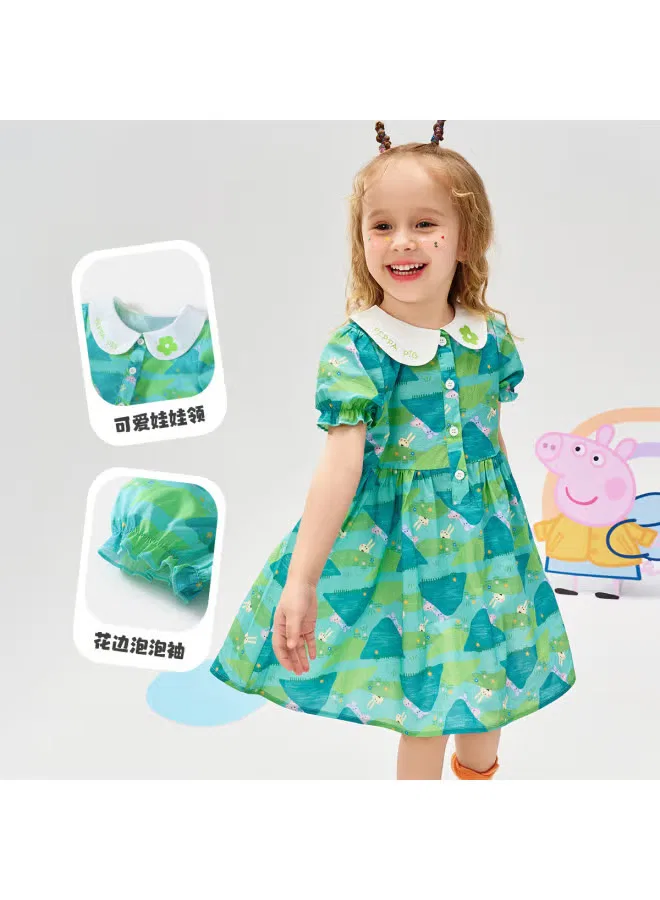 Платье с принтом Peppa Pig, зеленый — фото 3