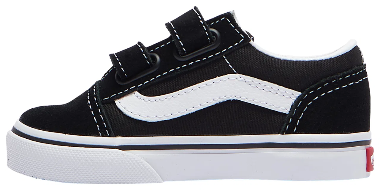 Кроссовки для мальчиков Old Skool Velcro Vans, белый/черный — фото 3