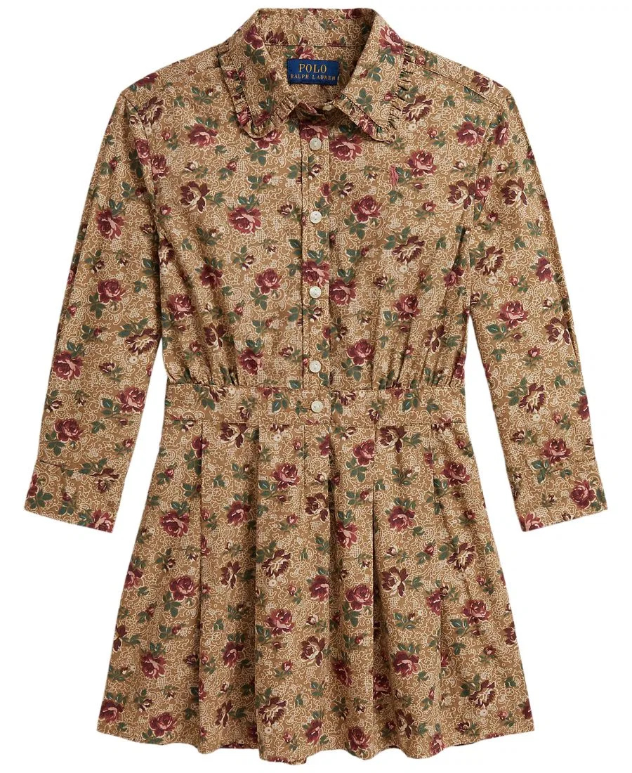 Платье-рубашка из хлопкового поплина с принтом Polo Ralph Lauren, Thornbury Rose — фото 4