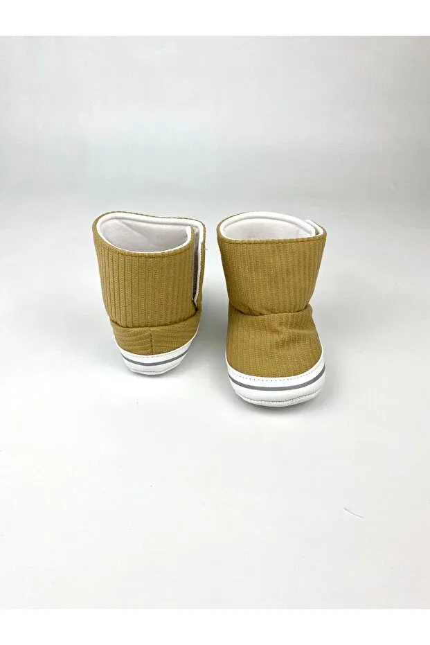 Детские пинетки-сапожки с принтом Baby panduf booties Bebekyol, Hardal — фото 3