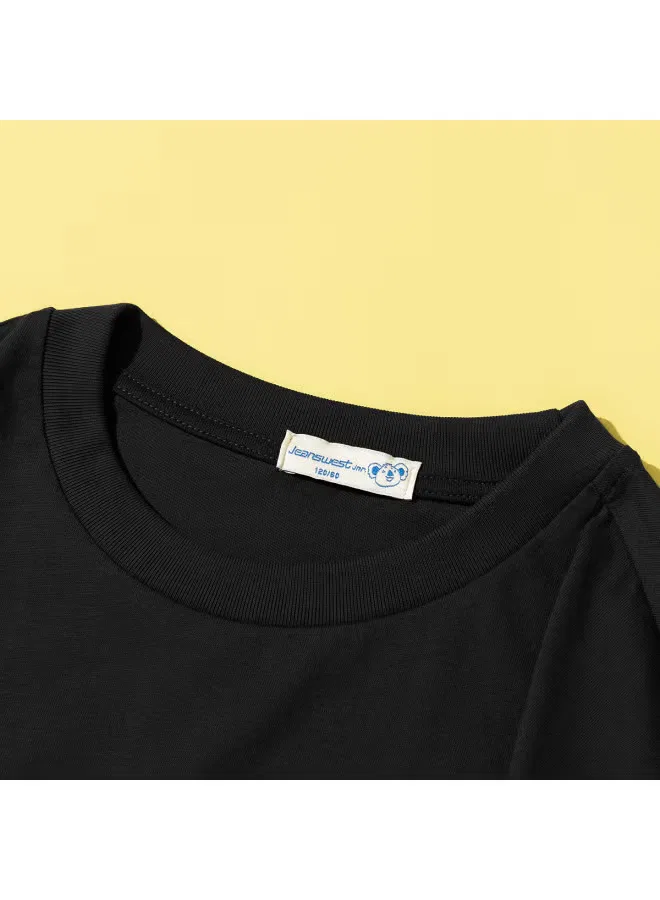 Футболка с принтом хлеба оверсайз Jeanswest, черный — фото 4