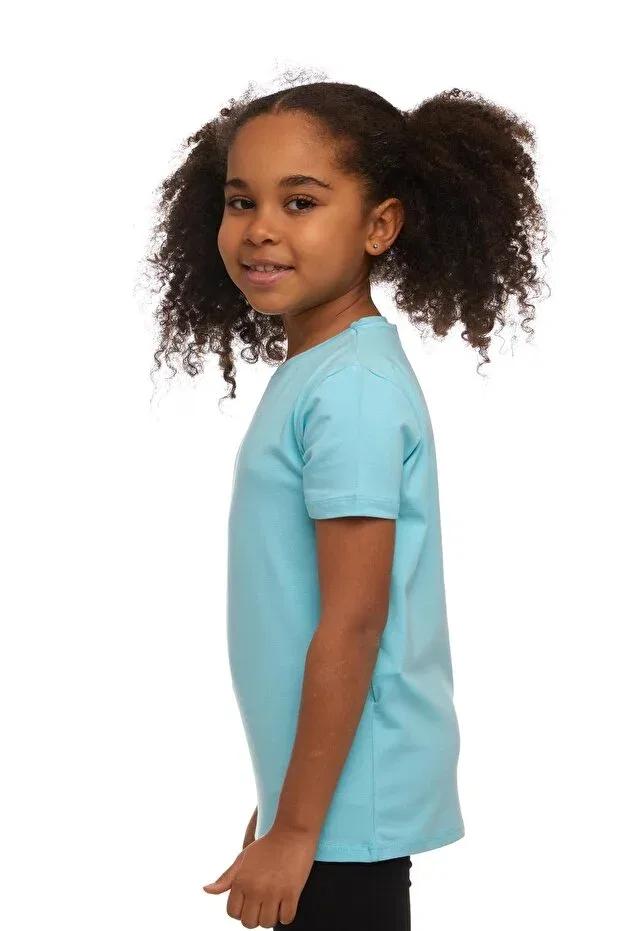 Детская футболка хлопковая Basics Lovetti, Cyan — фото 3
