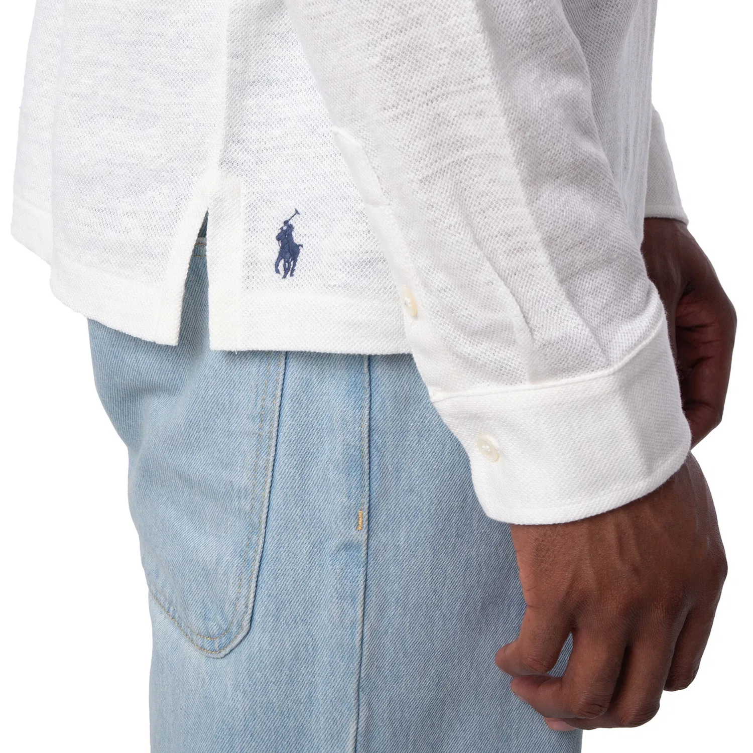 Поло из льна Classic Fit Polo Ralph Lauren, White — фото 3