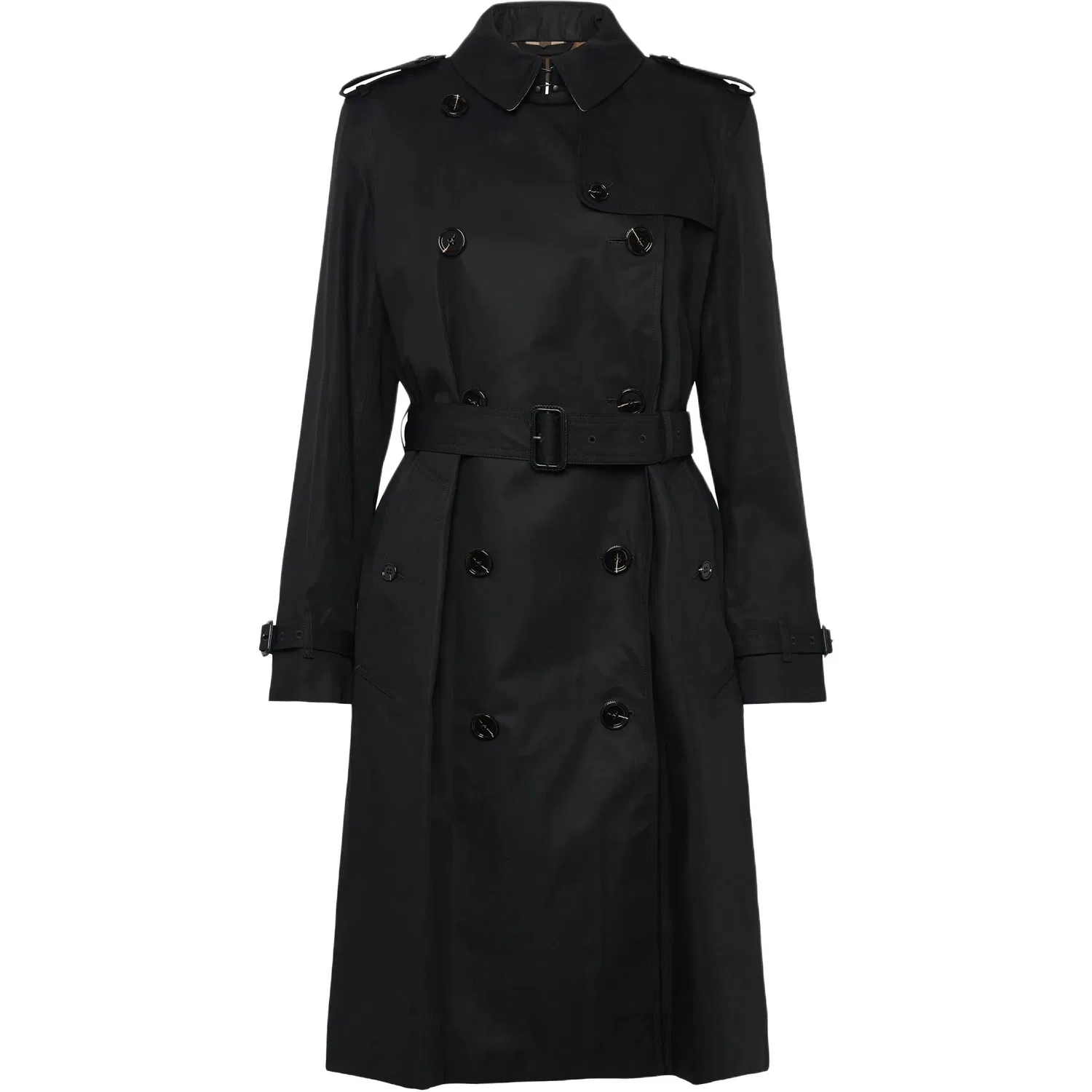 Женский тренчкот с лацканами, прямой крой, Burberry, Black