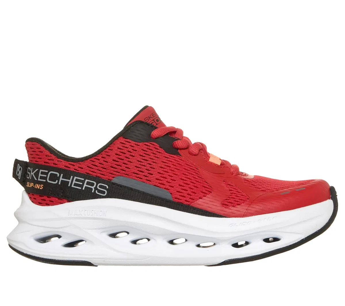 Детские слипоны Max Cushioning Glide-Step - Advert Skechers, красный/черный