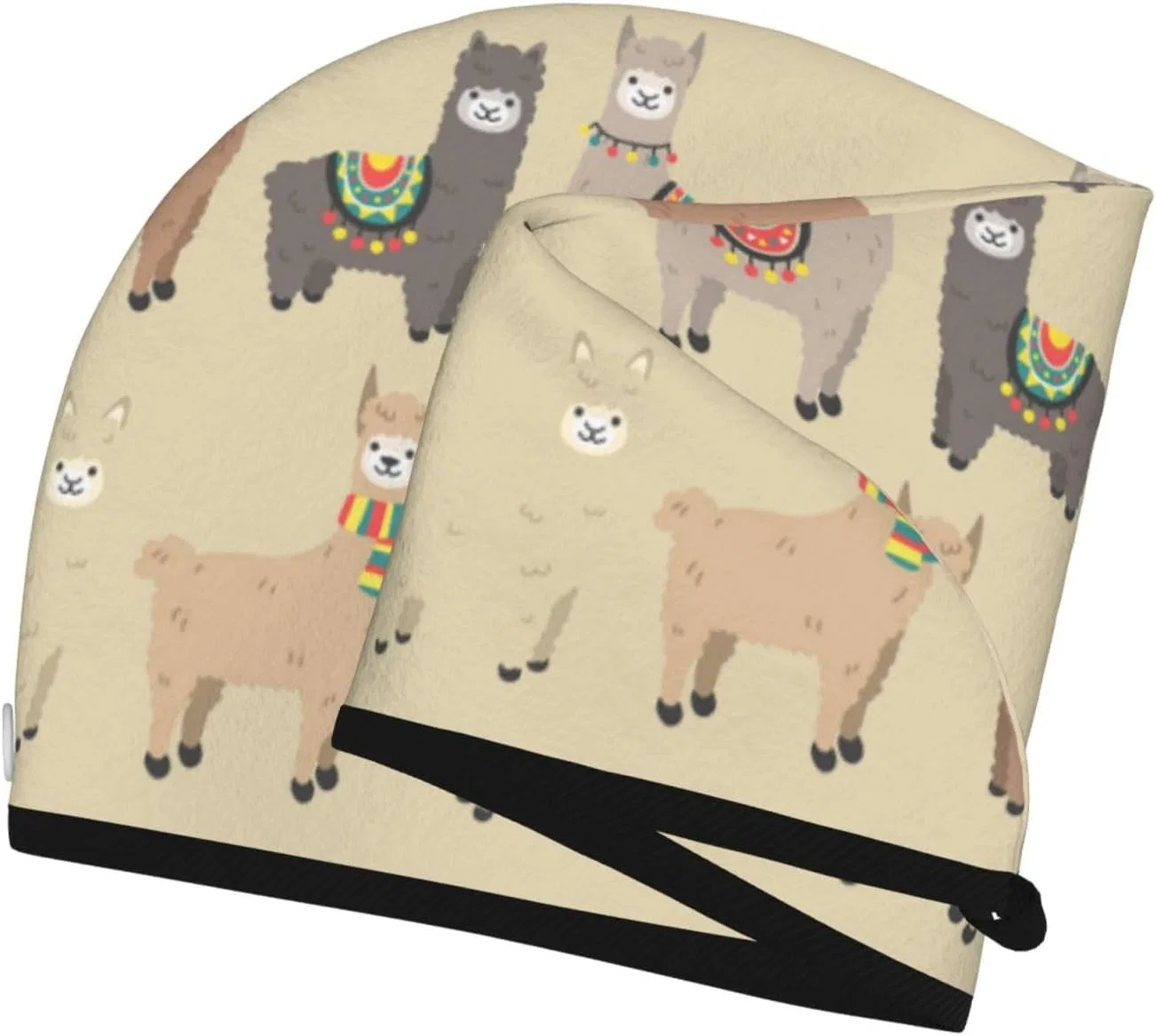 Шапочка для душа BONDIJ, из микрофибры, впитывающая, Llama and Alpaca — фото 3