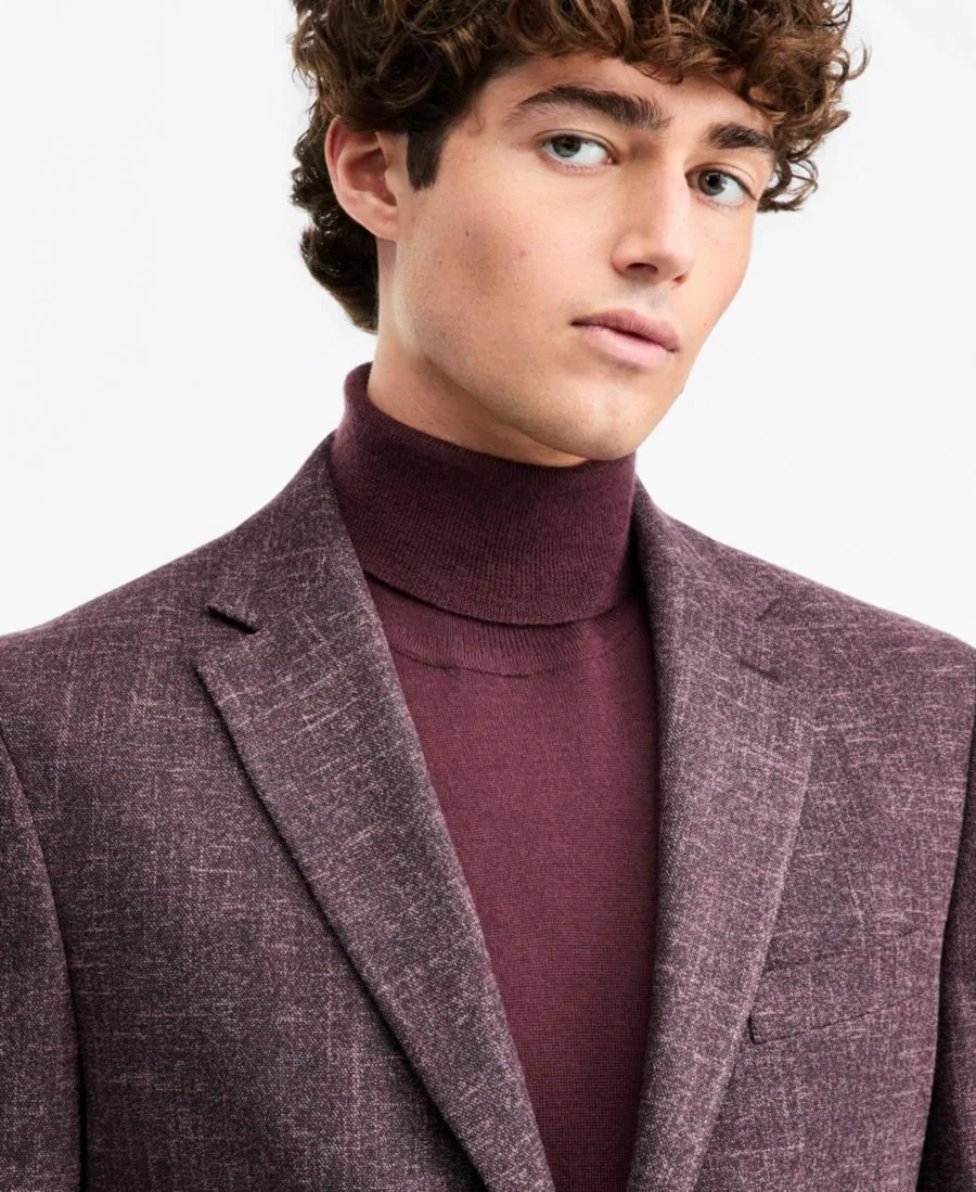 Пиджак спортивный Modern-Fit Burgundy Solid Sport Coat Tommy Hilfiger, Burgundy — фото 3