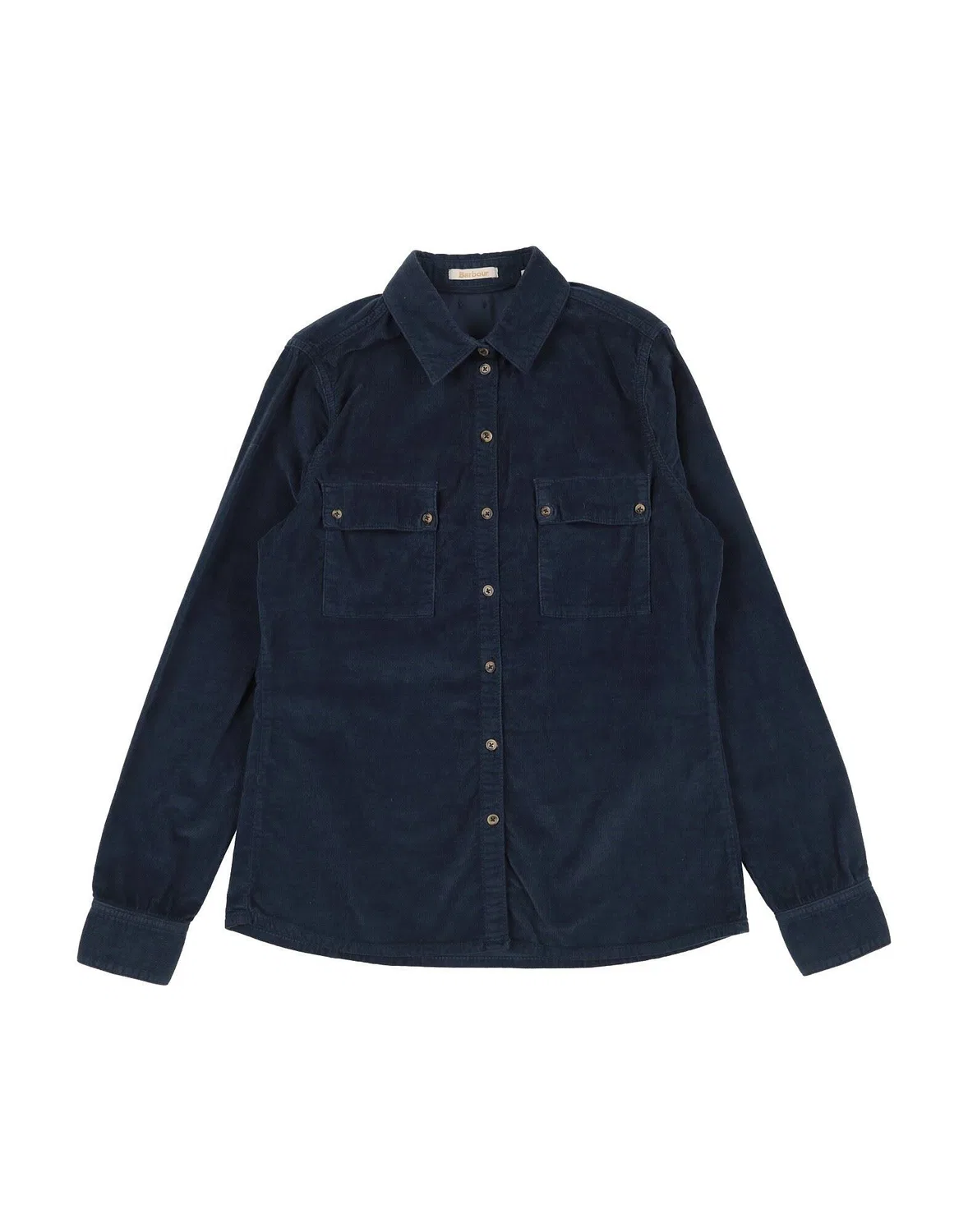 Детский вельветовый лонгслив с рубашечным воротником Barbour, темно‑синий