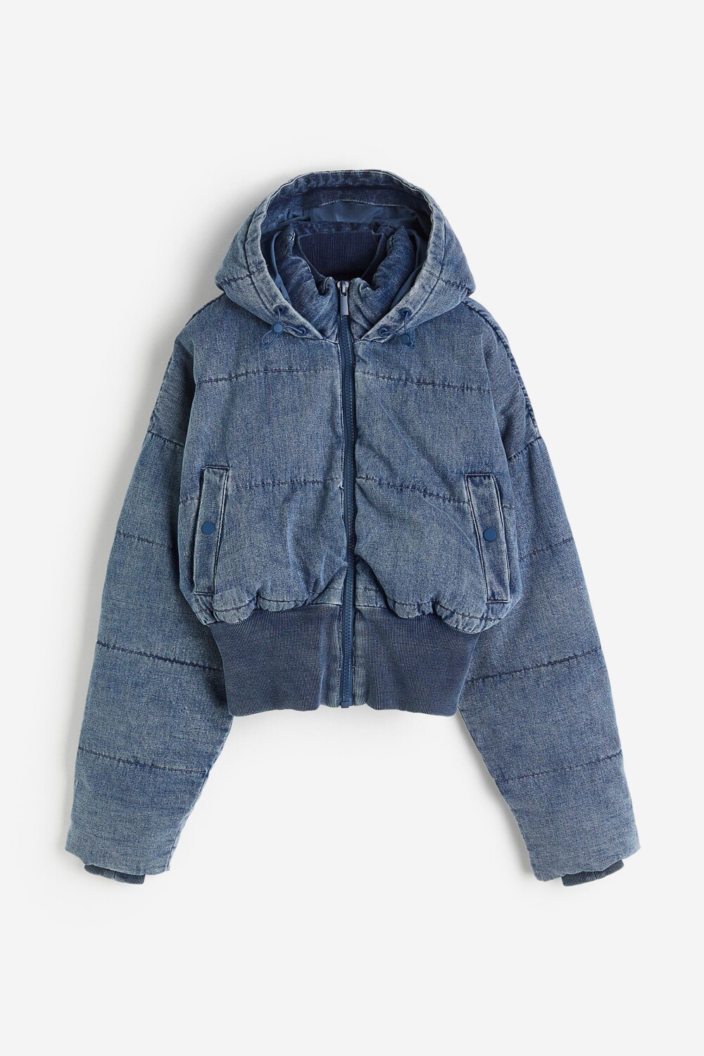

Куртка Good American Cropped Rib Hem Denim, синий