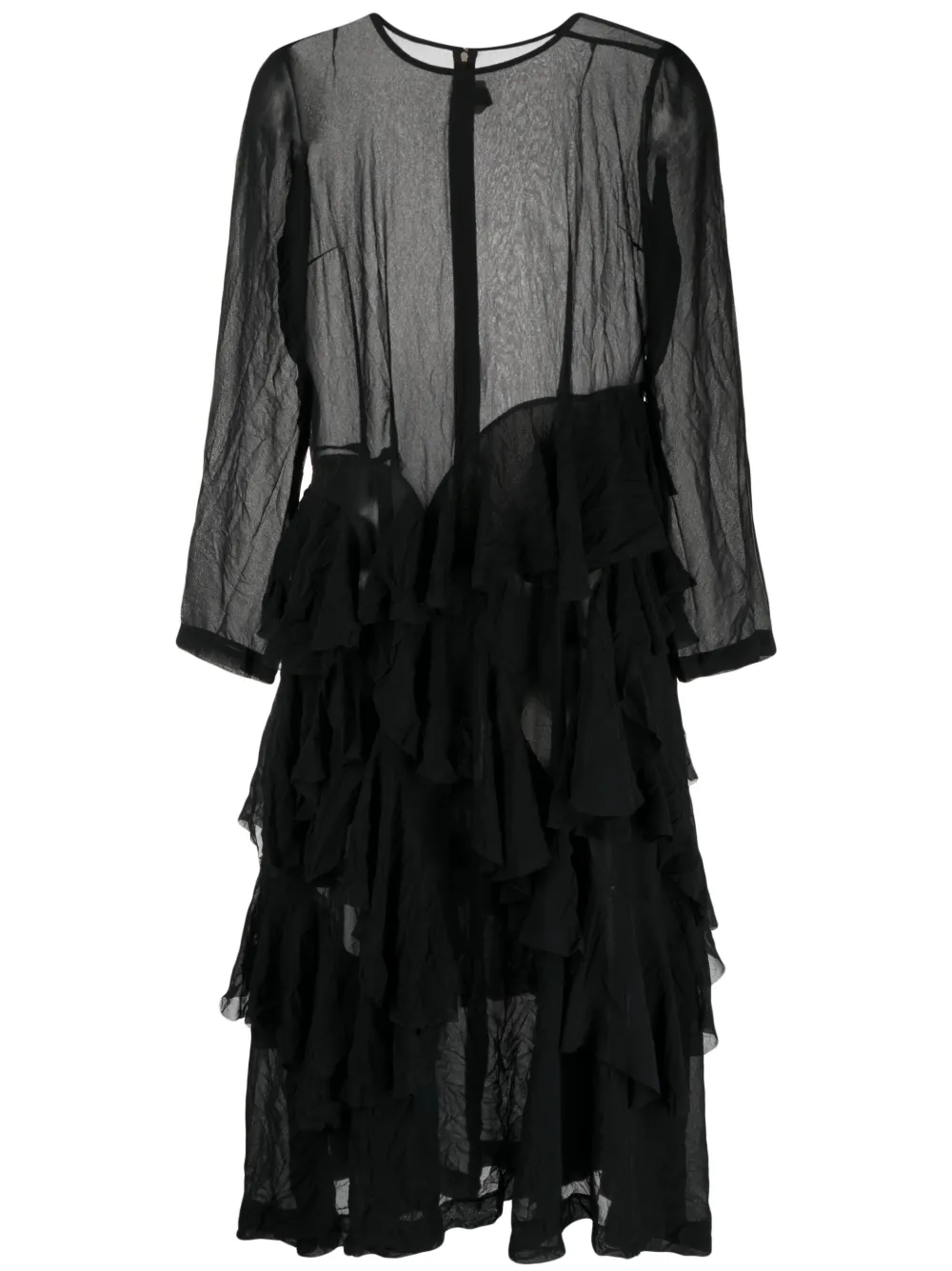 

Полупрозрачное ярусное платье миди Comme Des Garçons Comme Des Garçons, черный