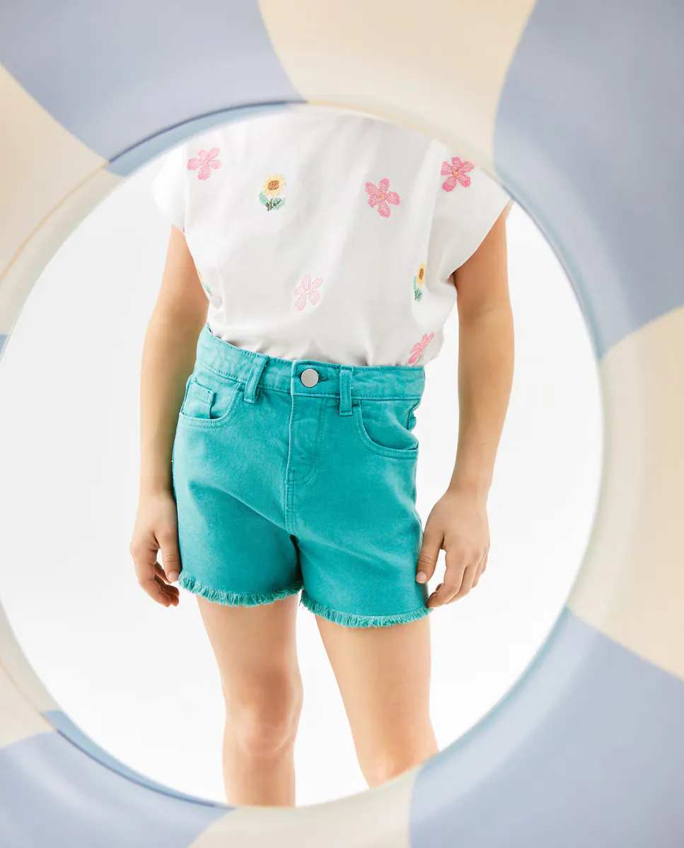 

Джинсовые шорты для девочек Kids El Corte Inglés, бирюзовый