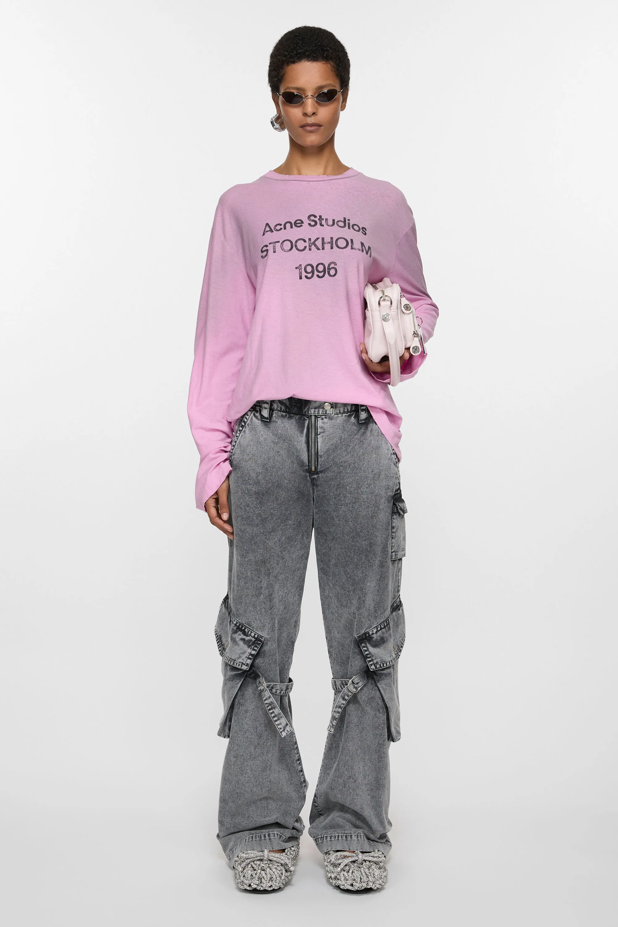 

Брюки-карго Acne Studios, Washed Anthracite