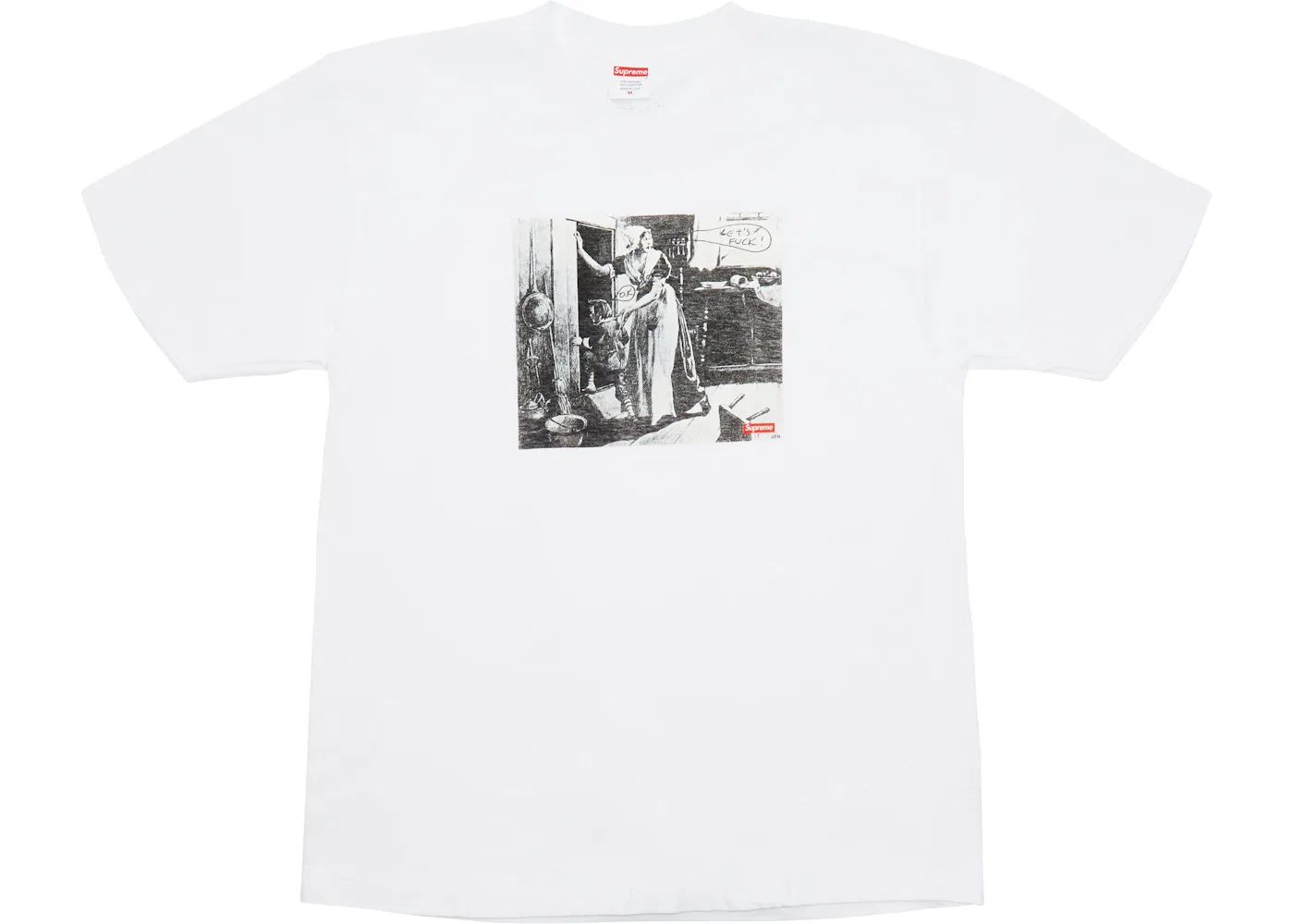 Мужская футболка с принтом Supreme Mike Kelley Hiding From Indians Tee, White