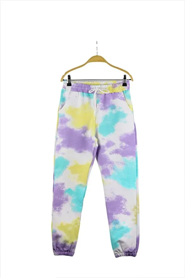 Детские спортивные штаны для девочек с принтом Atlikarinca, Purple Yellow Green