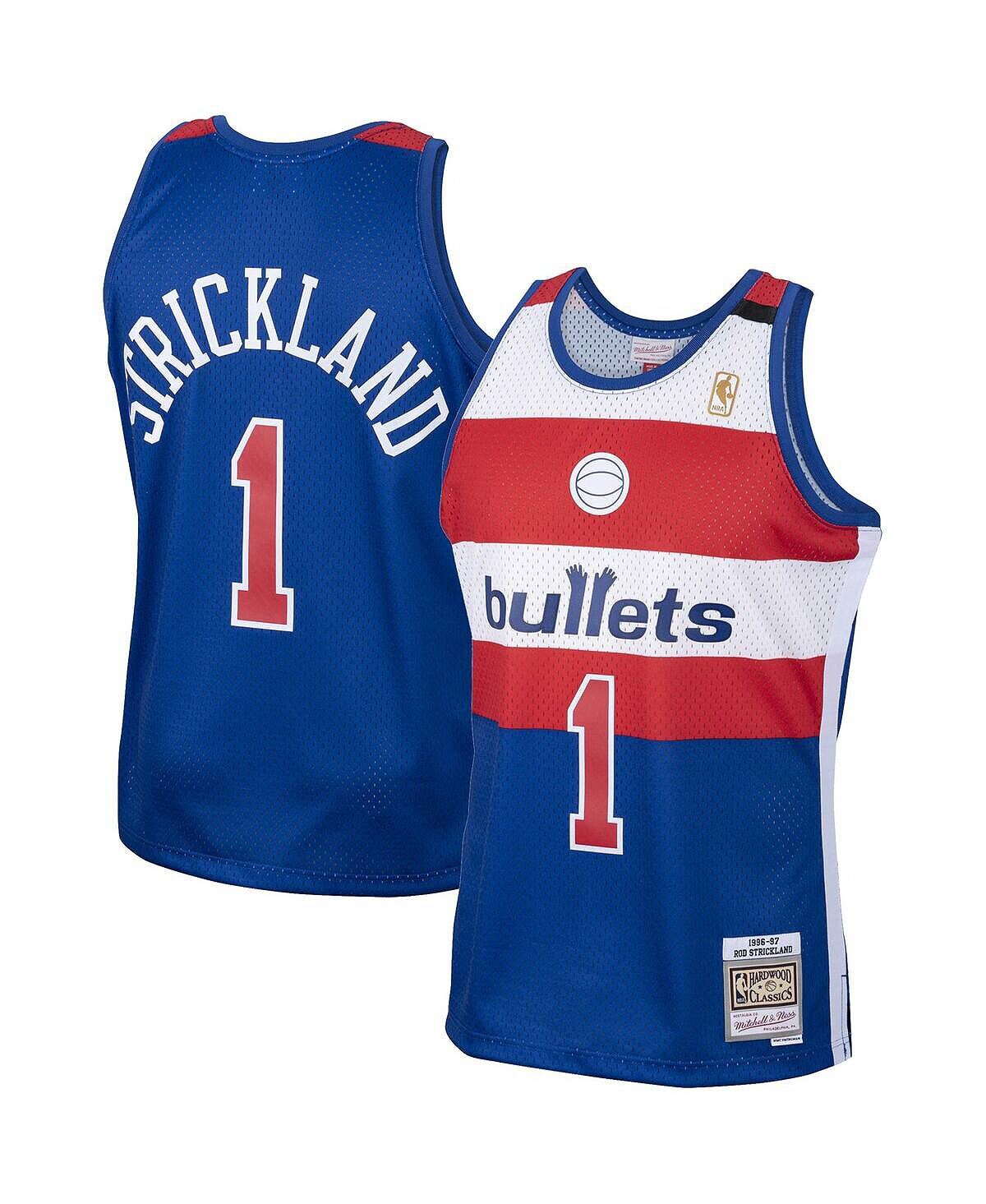 

Мужская джерси rod strickland royal washington bullets 1996/97 hardwood classics swingman Mitchell & Ness, Синий, Мужская джерси rod strickland royal washington bullets 1996/97 hardwood classics swingman Mitchell & Ness