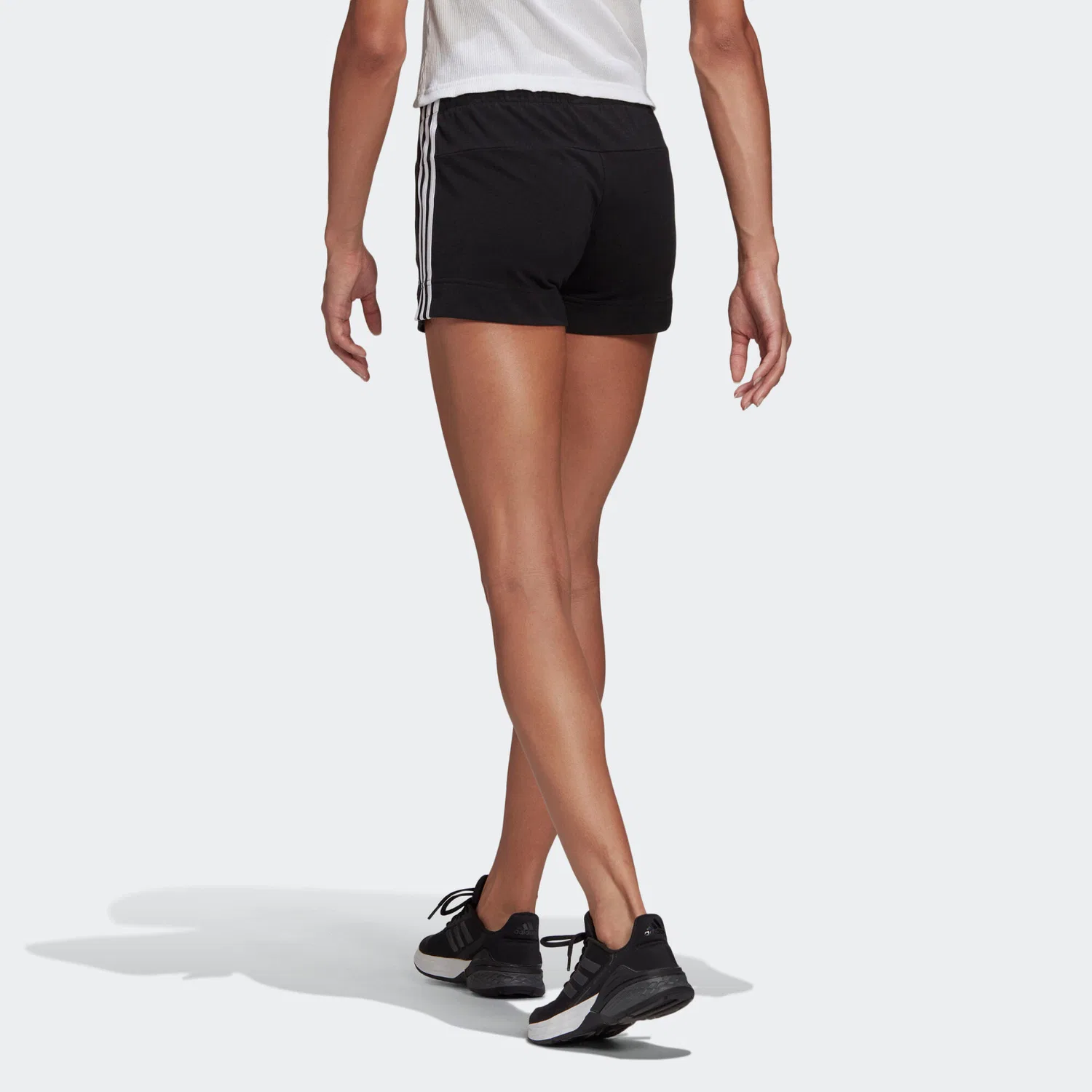 Мужские шорты с тремя полосами Essentials Slim 3-Streifen Adidas, Schwarz Weiss — фото 4