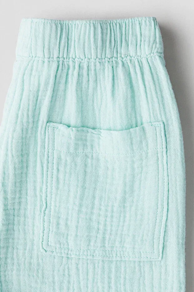 Детские шорты для мальчиков хлопковые H&M, Light Turquoise — фото 3