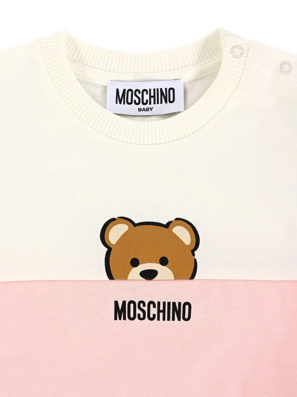 Двухцветная футболка Moschino Kids, нейтральный — фото 3