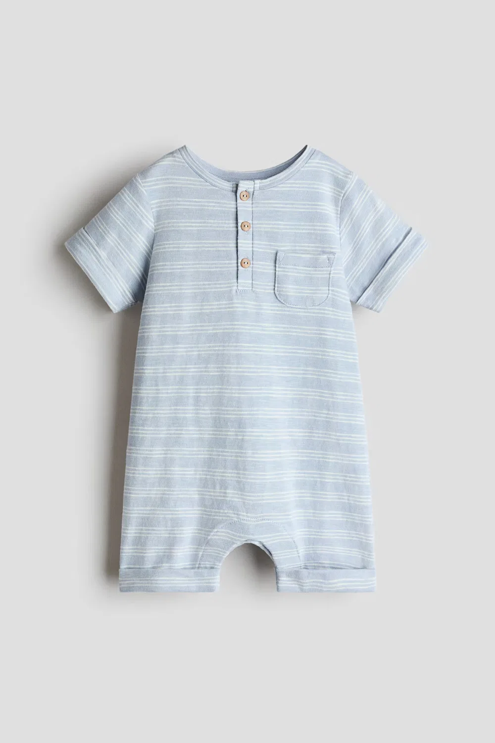 Хлопковый комбинезон с принтом H&M, Hellblau/Weiß Gestreift