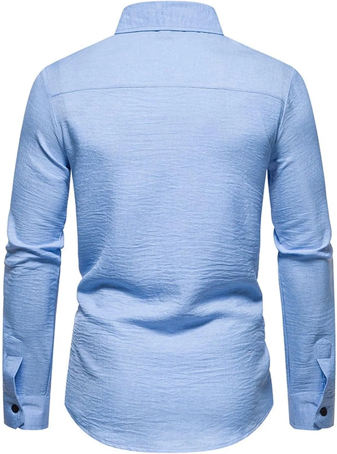 Мужская повседневная рубашка Athletic Slim Fit с карманом, Light Blue — фото 3