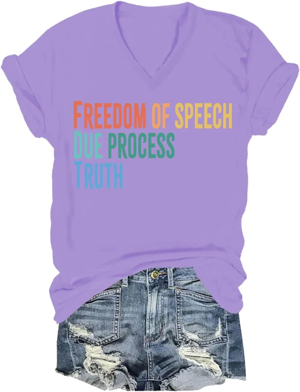 Женская футболка с принтом Freedom of Speech, фиолетовый