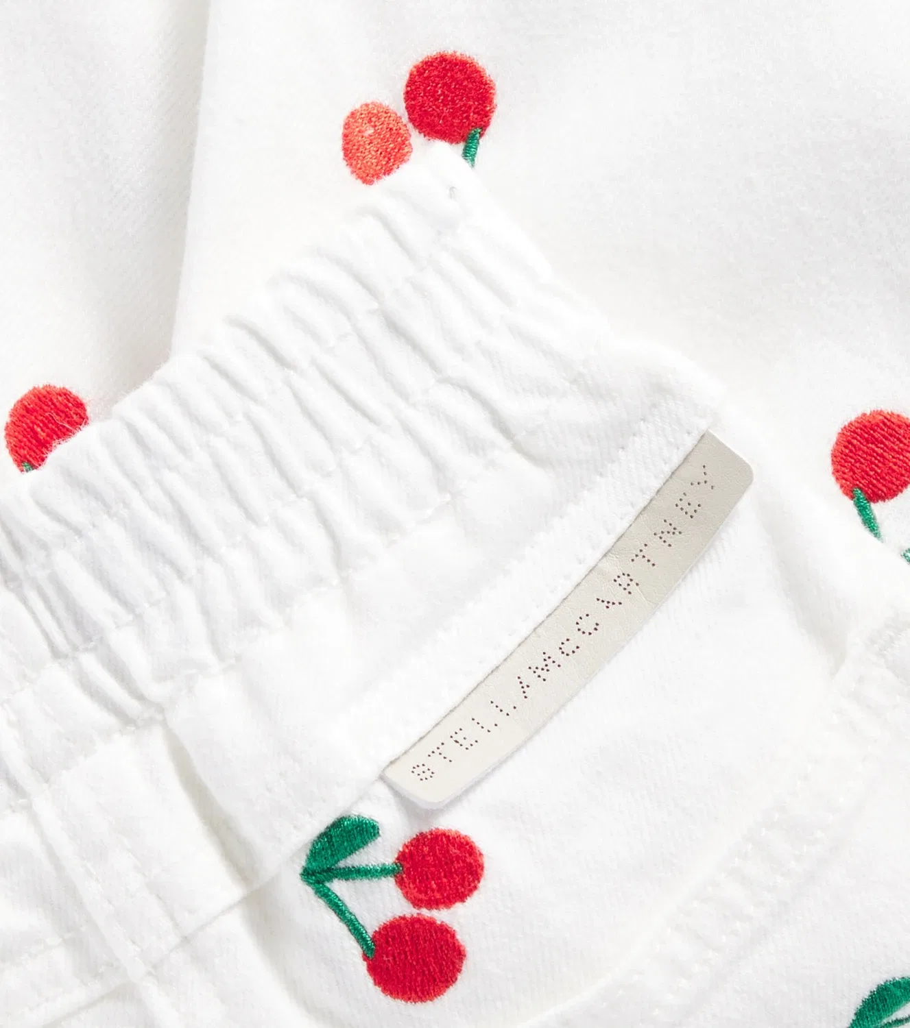 Брюки хлопковые с вышивкой Stella Mccartney Kids, белый — фото 3