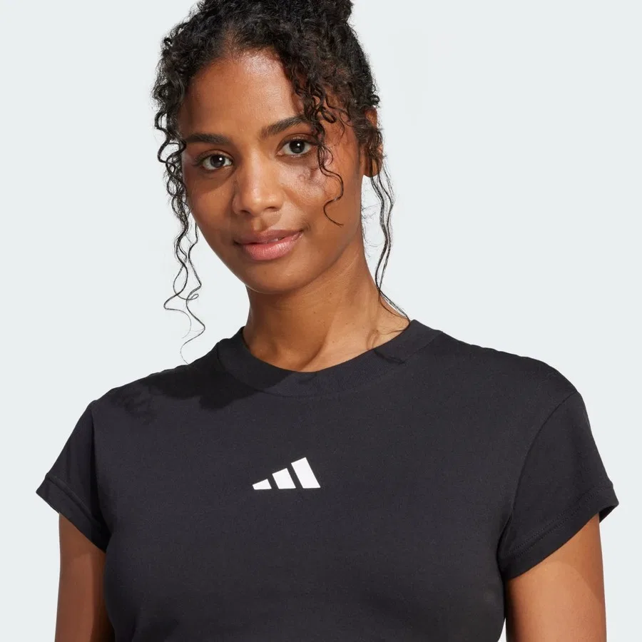 Женская футболка с коротким рукавом W FI SL BB TEE adidas, Черный — фото 4